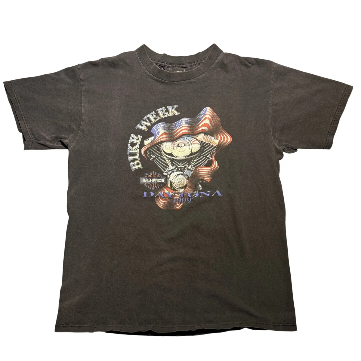 80s】1989年 デイトナ バイクウィーク Tシャツ L スカル イーグル