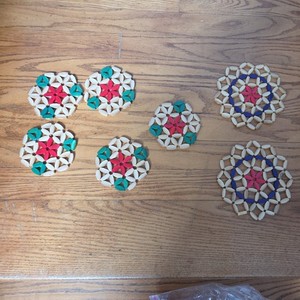 70’s Vibrant Vintage Beaded Wooden Trivet Hot Pad or Wall Hanging (6)