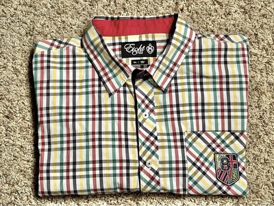 Eight 732 8732 Eighty Seven 32 Red Green Plaid Shirt 5XL Young Jeezy Hip Hop
