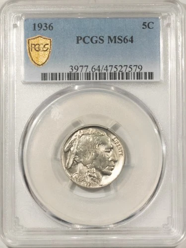 1936 BUFFALO NICKEL - PCGS MS-64