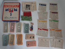 Vintage 1936 Parker Brothers MONOPOLY Board Game No Board