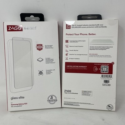 2x ZAGG Invisible Shield Glass Elite Screen Protector for Samsung Galaxy S23