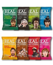 Real Crisps Hand Cooked 35g x 24 Bags Multiple Flavours Fresh Snack Great Taste