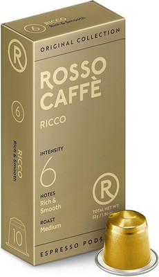 Rosso Caffe Reserve Edition Capsules, 10  Pods,  Ricco
