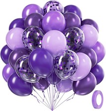 60pcs Purple Balloons 12inch with Metallic Pastel Dark Purple Balloons