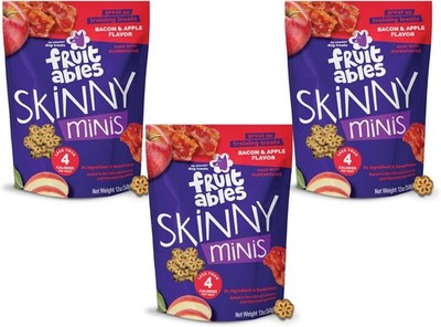 Fruitables Soft and Chewy Skinny Minis 12 Ounce Apple Bacon Grain Free Dog Train