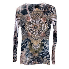 Y2K Daytrip Small Long Sleeve Shirt Mandala McBling Fairy Grunge Mall Goth