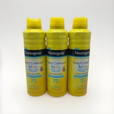 Lot of 3 Neutrogena Beach Kids Sunscreen Spray SPF 70 6.5oz Exp: 7/27 See   