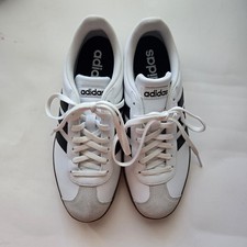 Adidas VL COURT Unisex Sneakers White Black Gray Leather Size 7.5 New