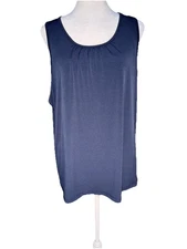 Cj Banks Navy Sleeveless Top Beautiful drape! Basic Layering Size X