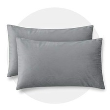 Super Soft Plush Velvet Throw Pillow Covers with 20" x 12" Pack of 2 Grey