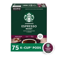 Starbucks K-Cup Coffee Pods, Dark Roast Coffee, Espresso Roast for Keurig Coffee