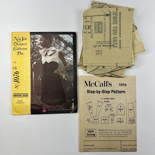 VTG Geoffrey Beene Dress Size 8 High Waisted Large Bow Mccalls Pattern #1076 - Picture 4 of 4