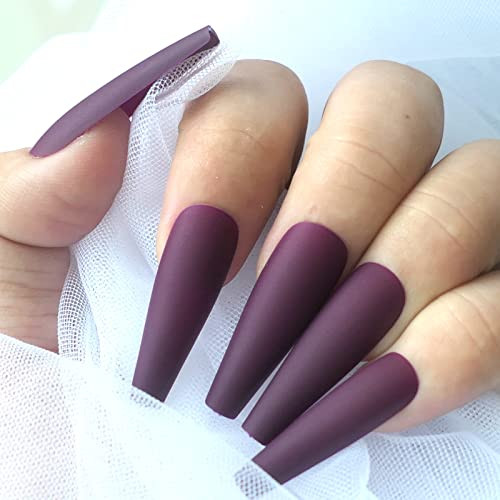 100 piezas Ataúd Mate Prensado en Uñas Bailarina Largas Uñas Falsas Cubierta Completa - Imagen 2 de 7