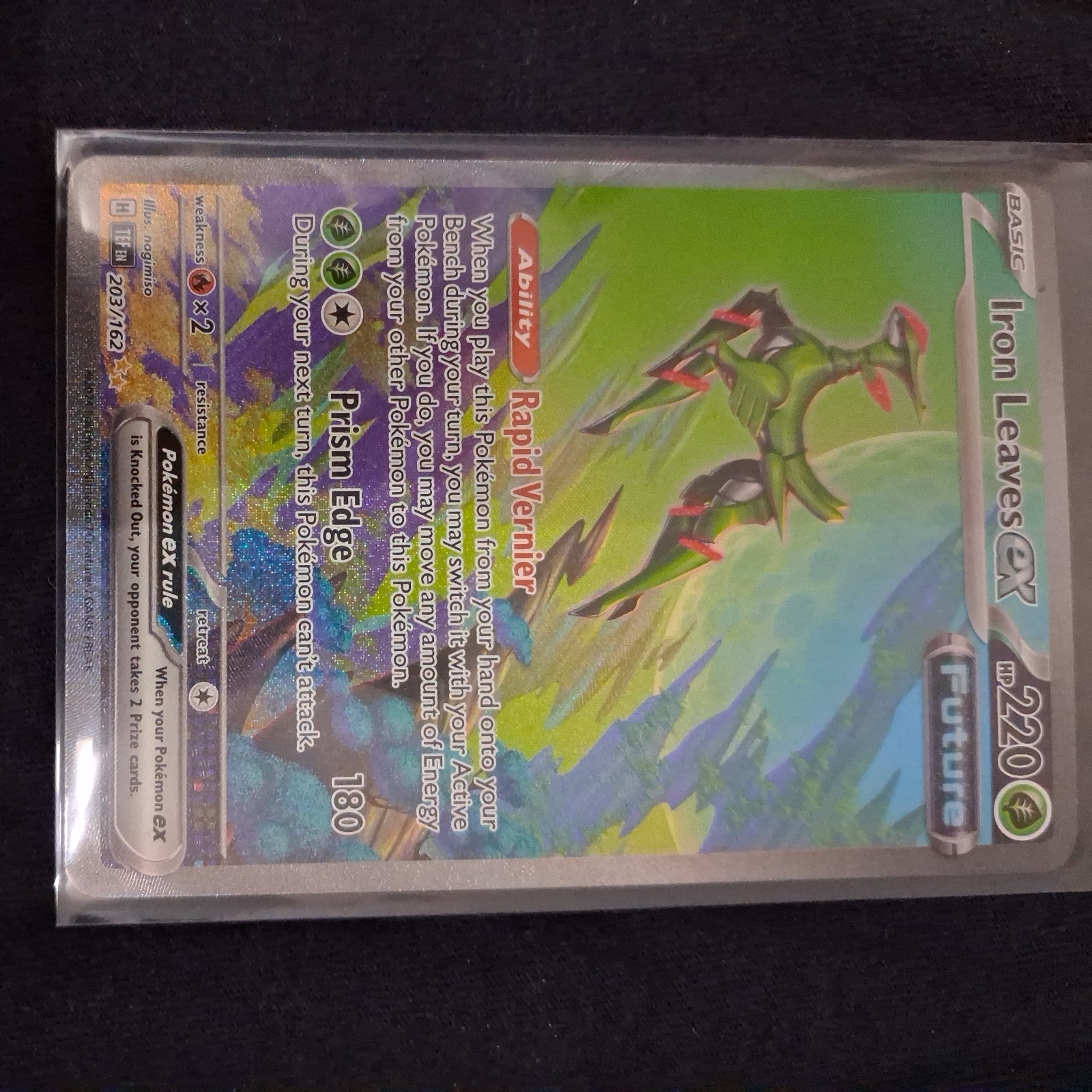 Iron Leaves ex Pokemon Temporal Forces TEF 203/162 Special Illustration Rare NM+