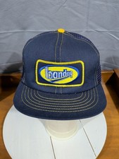 Vintage Snapback Trucker Bandag Tires Retread Patch Denim Look