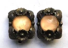 NO RESERVE Denmark N. E. FROM 925 Sterling Silver Rose Quartz Earrings Vintage