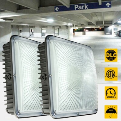2-Pack 70W LED Canopy Gas Station Light 8400LM LED Parking Garage Light 5000K