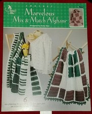 AL16 ANNIE'S ATTIC 2000, MARVELOUS MIX  MATCH AFGHANS - 6 CROCHETED DESIGNS