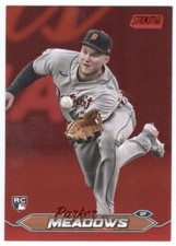 Parker Meadows 2024 Topps Stadium Club Red Foil Parallel Rookie RC #105