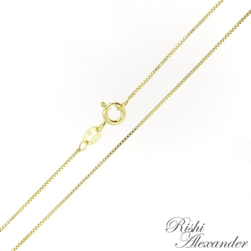 925 Sterling Silver Gold-Plated BOX Chain Necklace Vermeil .8mm Stamped 925 - Picture 1 of 7