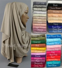 Premium Cotton Jersey Hijab Scarf Shawl Wrap Islam Muslim Small 170X55cm
