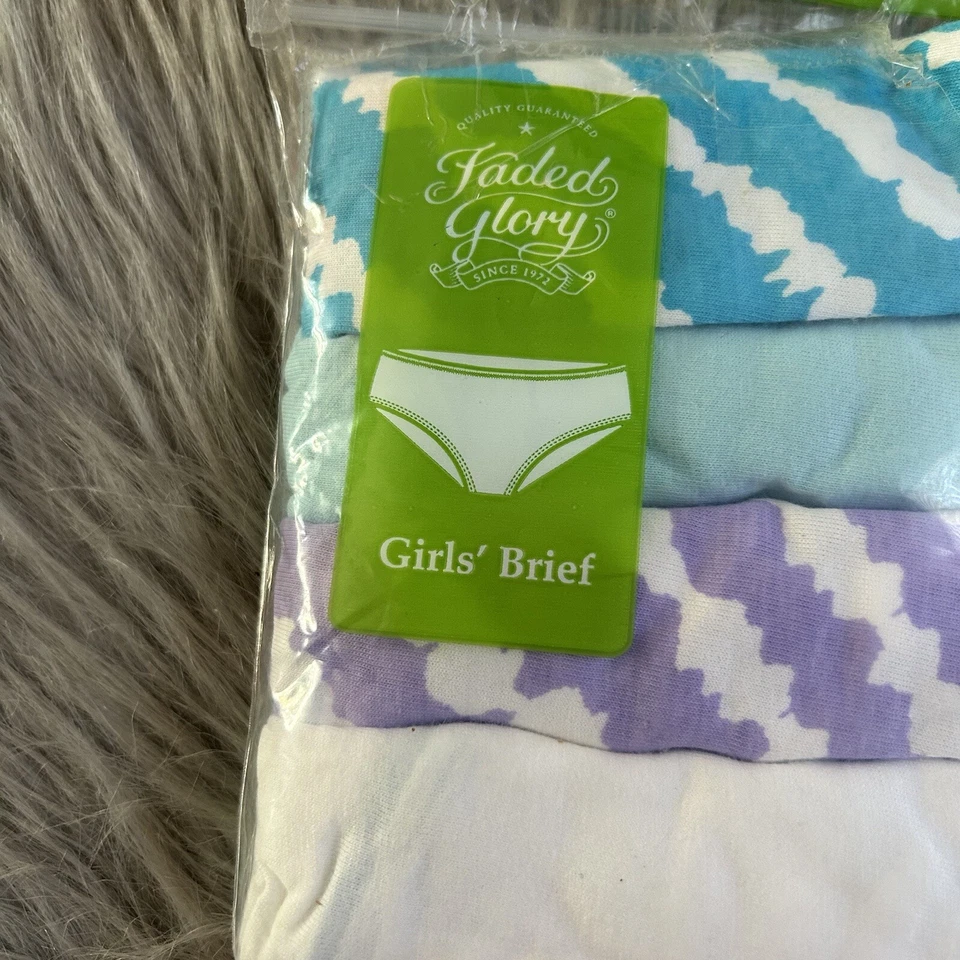 Трусики хлопковые разноцветные для девочек Faded Glory нижнее белье размер 14 упаковка 5 шт. - Изображение 3 из 4