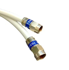 Coax Coaxial Cable, 3 FT, White, PCT-TRS-6