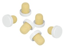 6 x FLASCHENKORKEN mit Kunststoffdeckel NATURKORKEN FLASCHEN KORKEN