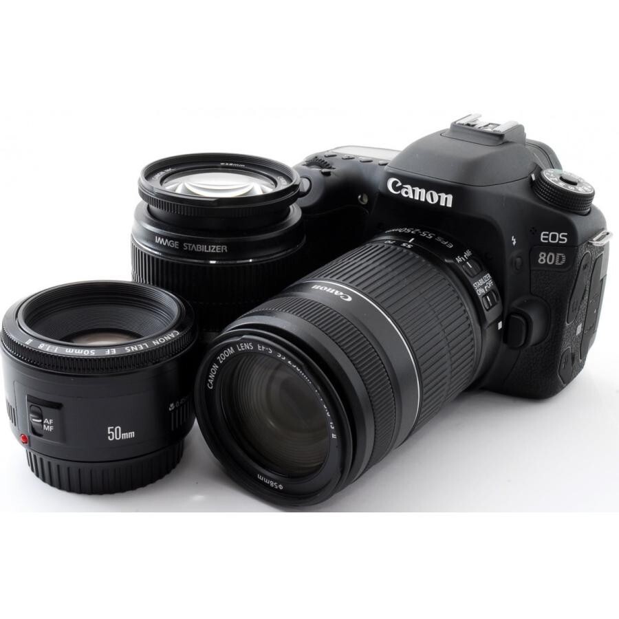 デジタルカメラ Canon 80d + triple lens CANON EOS 80D triple lens set Digital SLR Wi-Fi equipped