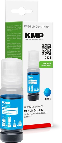 Kmp C133 Cyan Tintenpatrone Ersetzt Canon GI-50C (3403C001)-image