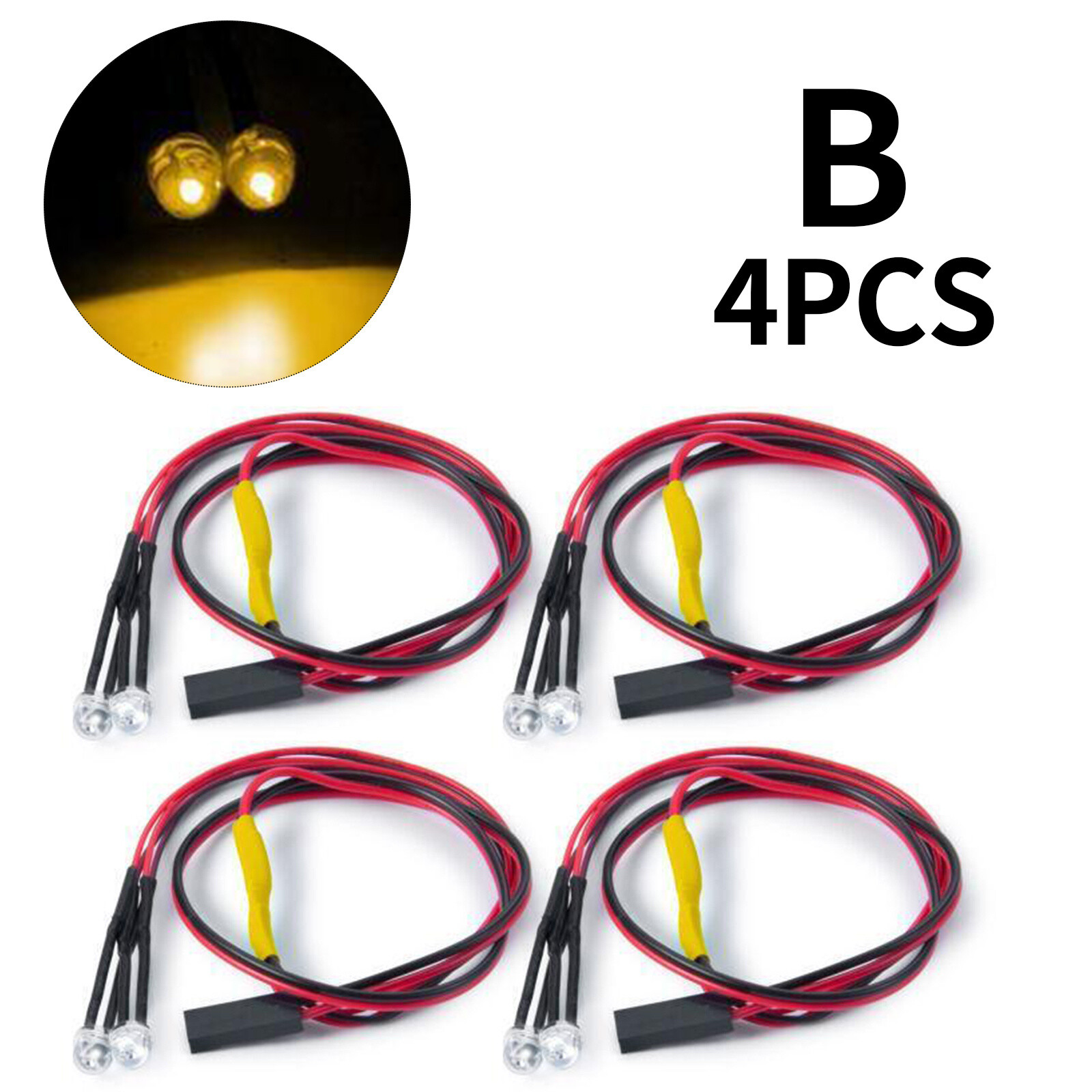 2PCS LED Light Kit Truck Lights Headlights Taillight RC Crawler Car 1/10 SCX10 