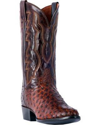 Dan Post Men's Pershing Brass Full-Quill Ostrich Western Boot Round Toe - Dp3016