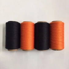 HALLOWEEN ORANGE AND BLACK SPUN POLYESTER SERGER & QUILTING THREAD 4 TUBES 