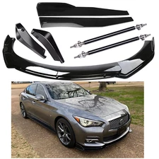For Infiniti G37 Front Bumper Lip Splitter Spoiler Body Kit Side Skirt Glossy