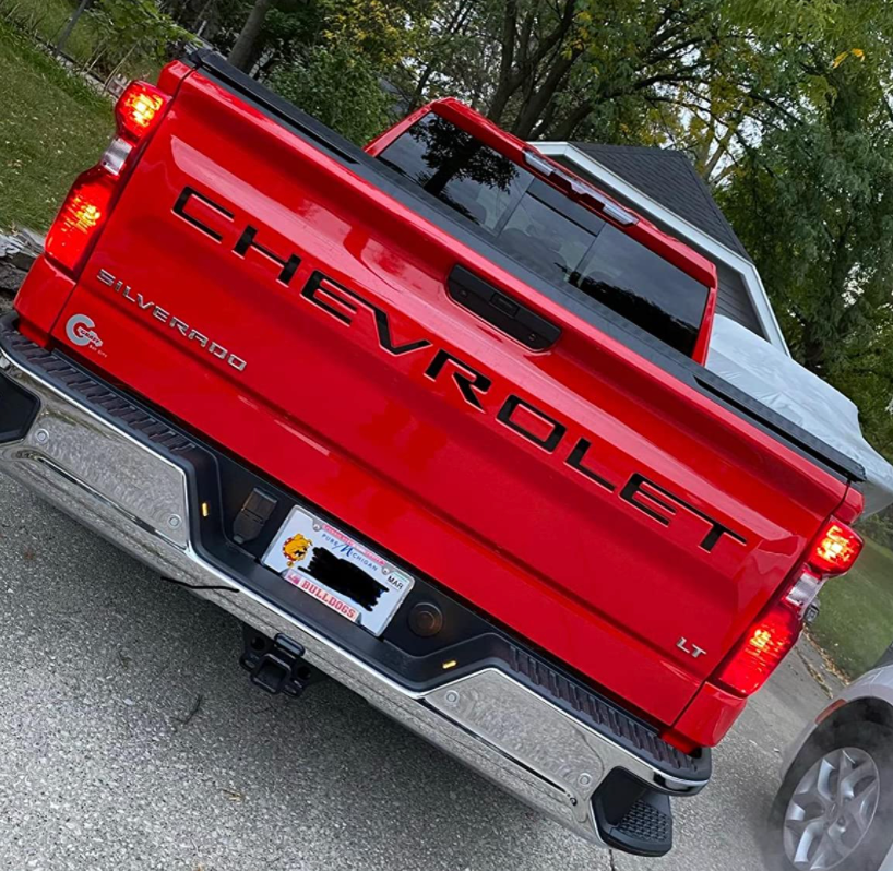 VINYL: Gloss Black Tailgate Letters Chevrolet Silverado 19-25