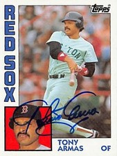 Tony Armas autographed baseball card 1984 Topps #105 (Boston Red Sox)