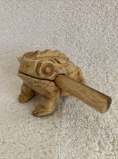 Guiro Like Ratchet Percussion Frog Instrument Carved Croaking Frog Toy 4  Long