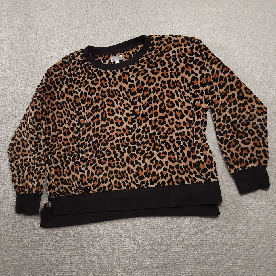 Pijama elástico Secret Treasures XL estampado de leopardo suave polar para mujer Foto 2 de 4