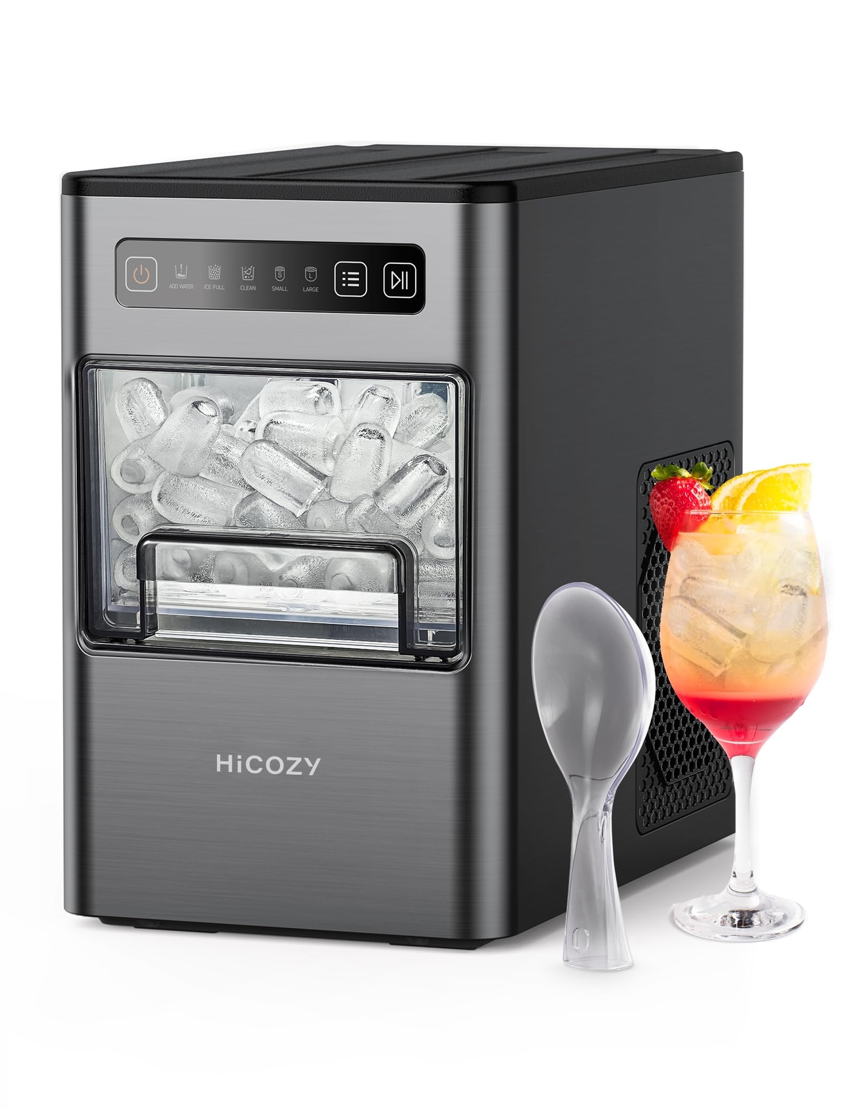 HiCOZY Ice Maker Countertop,Ice in 6 Mins, 24 lbs/Day, Portable & Compact Gif...