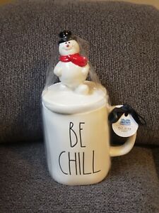 Rae dunn Be Chill Frosty the Snowman topper mug. New! HTF! Rare ☃️❄️
