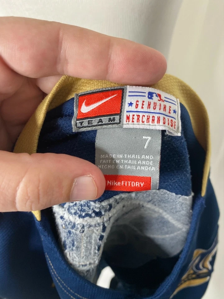 Milwaukee Brewers Boy’s Size 7 Jersey Shirt Nike Blue Fit-Dry MLB Prince Fielder - Image 4 of 4