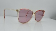 Vintage Renaissance Red White Translucent Oval France Sunglasses Frames