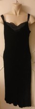 PLATINUM Black Velvet Evening Dress Size Long Cocktail Party, asymmetric, silk
