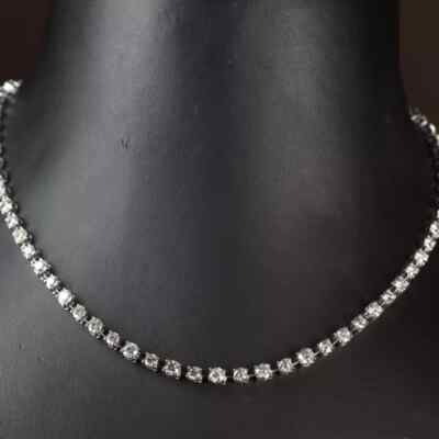 10 CT Lab Created Diamond Tennis Necklace For Womens 14K