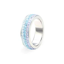 Swarovski Band, Crystal Ring, Pink Band Ring, Sparkly, Unique, Handmade, For Her
