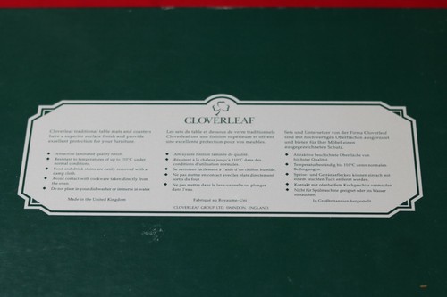 Cloverleaf -Traditional Table Place Mats Boxed x6 English Counties Cork Backed - Picture 12 of 12