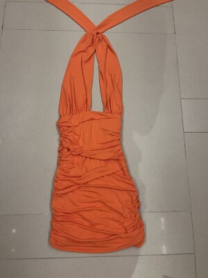 Zara Orange Multiway Bodycon Mini Dress | eBay UK