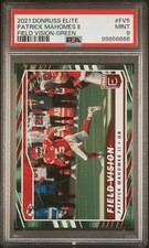 2021 PANINI DONRUSS ELITE FIELD VISION #FV5 PATRICK MAHOMES GREEN PSA 9