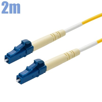 2M LC to LC UL Single Mode 9/125 Simplex Fiber Optical Patch Cable OFNR Yellow